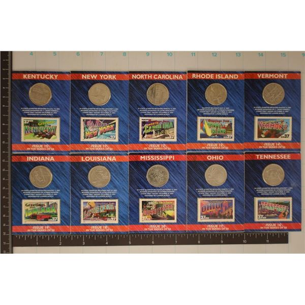 10-US UNC STATE QUARTERS ISSUED BY THE US POSTAL