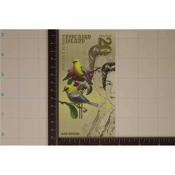 PITCAIRN ISLAND BANK OF FANTASY $20 POLYMER CU