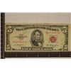 Image 1 : 1953 US $5 RED SEAL NOTE