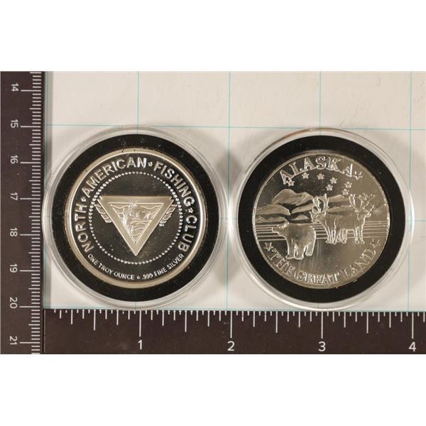 2-1 TROY OZ .999 FINE SILVER PROOF ROUNDS: ALASKA