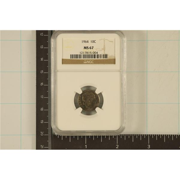 1964 SILVER ROOSEVELT DIME NGC MS67
