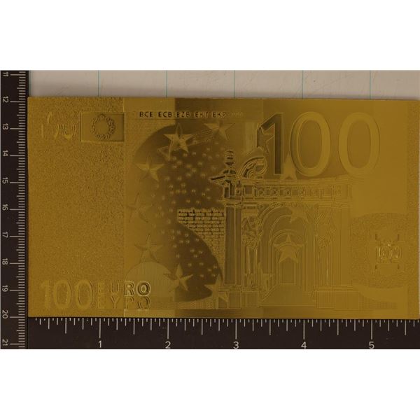GOLD FOIL 2002 CRISP UNC 100 EURO BILL