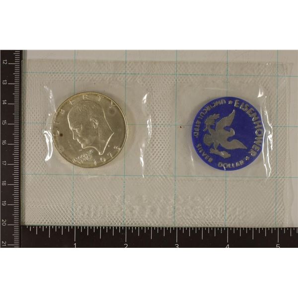 1973-S IKE SILVER DOLLAR (BLUE PACK) NO ENVELOPE