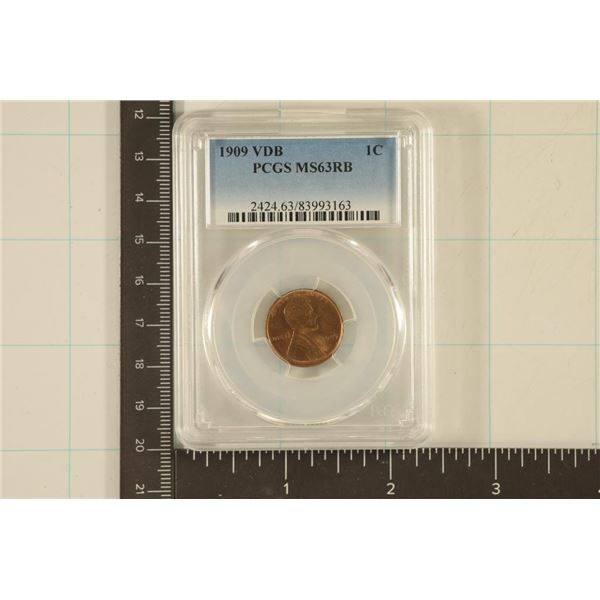 1909-VDB LINCOLN CENT PCGS MS63RB