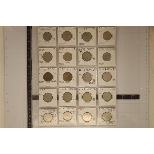 20 ASSORTED METAL JAPANESE ARCADE TOKENS