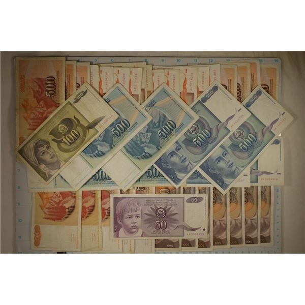 40 YUGOSLAVIAN BILLS: 1990-50 DINARA, 1991-100