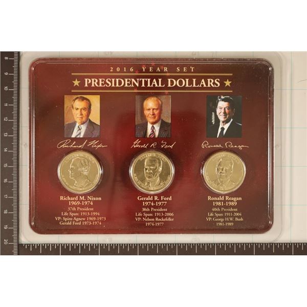 2016 THREE COIN PRESIDENTIAL DOLLAR SET RICHARD