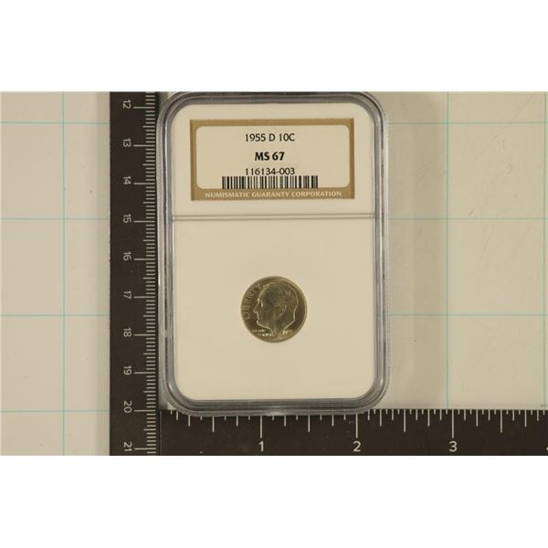 1955 SILVER ROOSEVELT DIME NGC MS67