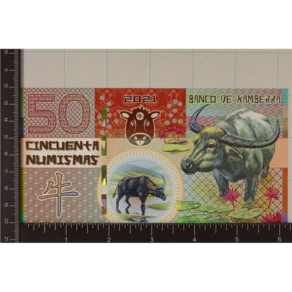 2021 BANK OF KAMBERRA 50 NUMISMAS CRISP UNC