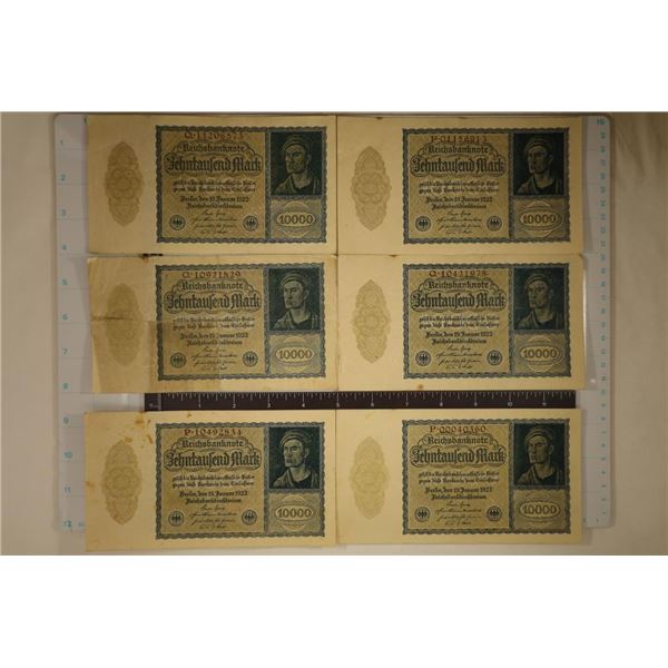 6-1922 GERMAN 10,000 MARK BILLS