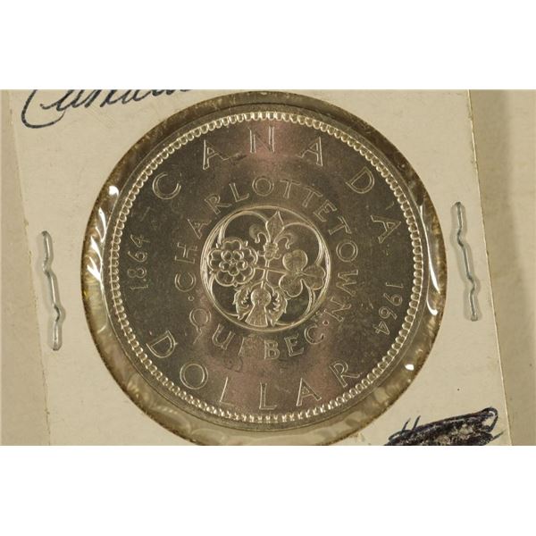 1964 CANADA SILVER UNC "CHARLOTTETOWN" DOLLAR