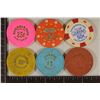 Image 2 : 6 PLASTIC CASINO GAMING TOKENS: 2-25 CENT, 2-50