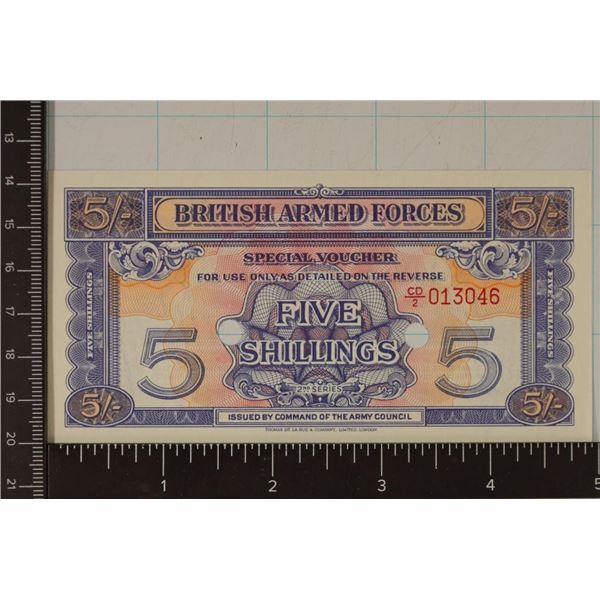 BRITISH ARMED FORCES 5 SHILLING CRISP UNC