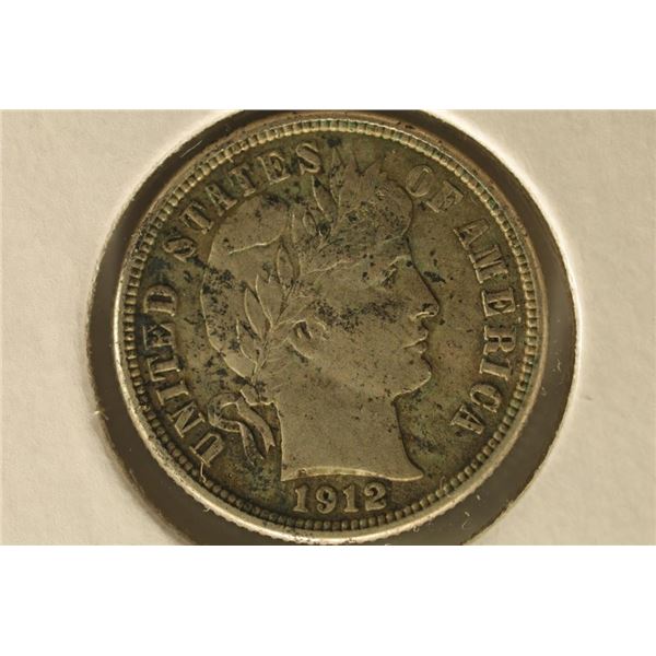 1912 SILVER BARBER DIME 2024 REDBOOK IS $75 IN AU