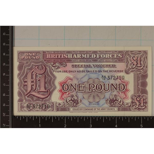 2ND SERIES BRITISH ARMED FORCES 1 POUND. CRISP