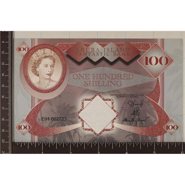 ARUBA ISLAND FANTASTIC BANK 100 SHILLING CRISP UNC