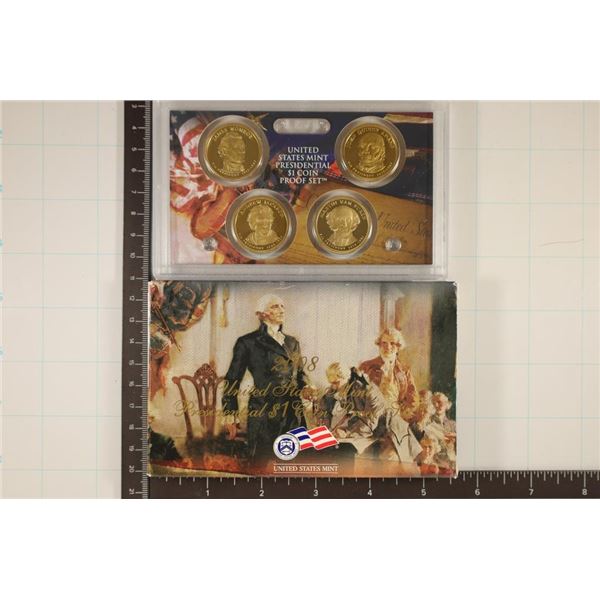 2008 US PRESIDENTIAL DOLLAR 4 COIN PF SET WITH BOX