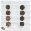 Image 1 : LOT OF 8 CANADIAN PENNIES 1837-1852