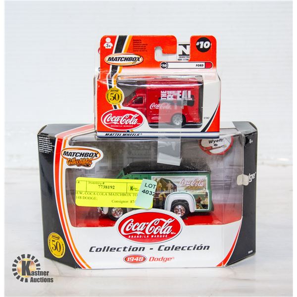 NEW, COCA COLA MATCHBOX TOYS: #148 DODGE;