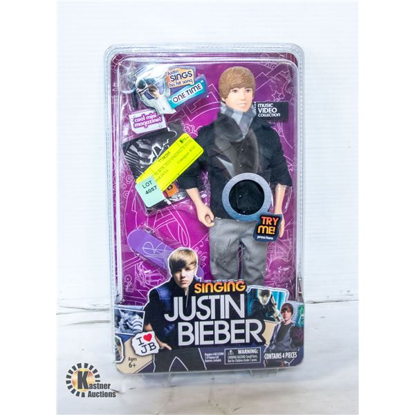 NEW, IN BOX, 2010 SINGING JUSTIN BIEBER DOLL