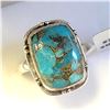 Image 1 : BZ1731-215 SILVER BLUE COPPER TURQUOISE RING
