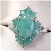 BZ1731-245 SILVER EMERALD RING