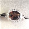 Image 1 : BZ1731-246 SILVER SMOKEY QUARTZ AND CZ 3.15 RING