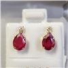 Image 1 : BZ1731-223 10K RUBY MOISSANITE EARRINGS