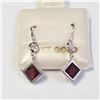 BZ1731-238 10K GARNET(1.6CT) MOONSTONE EARRINGS