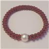 BZ1731-217 SILVER FRESH WATER PEARL/GARNET