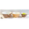 Image 1 : 3 PIECE VINTAGE BROWN PYREX SERVING