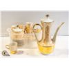 Image 1 : GOLD MARBLED TEA/COFFEE SET WITH POT,