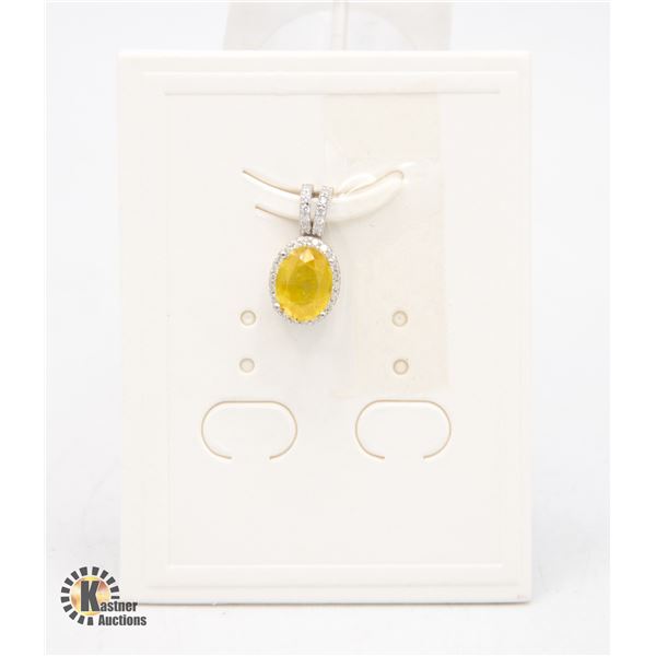 #55-HEATED YELLOW SAPPHIRE PENDANT