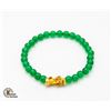 Image 1 : #137-GREEN EMERALD BEAD BRACELET /  6 MM/8 "