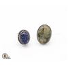 Image 1 : #15-NATURAL LABRADORITE & LAPIZ  LAZULI  RINGS