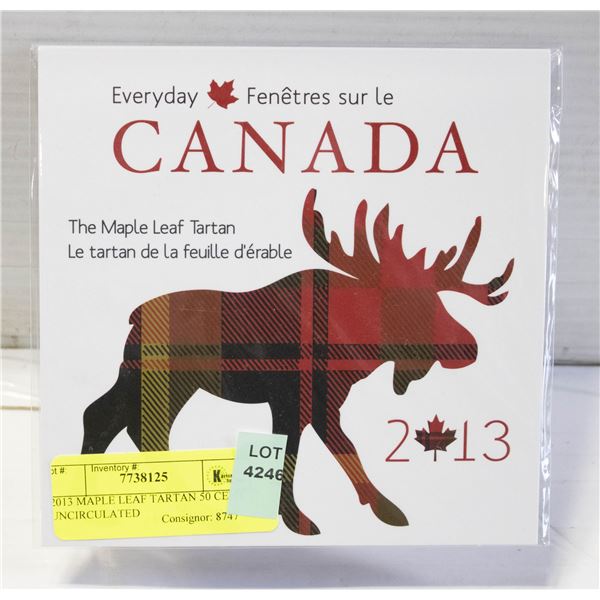 2013 MAPLE LEAF TARTAN 50 CENT UNCIRCULATED