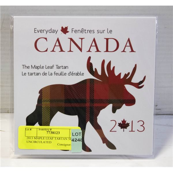 2013 MAPLE LEAF TARTAN 50 CENT UNCIRCULATED