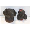 Image 1 : 2 BOSSON DOG HEADS BLACK LAB & POODLE