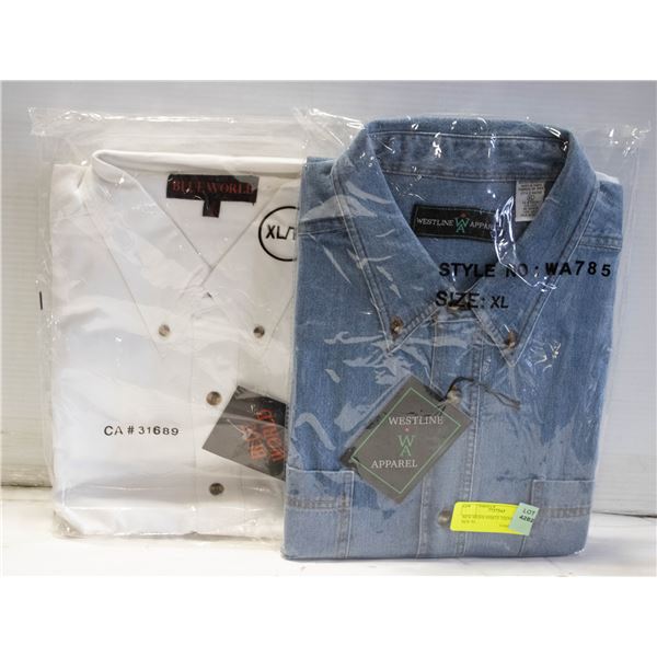 NEW MEN'S SHIRTS 1DENIM 1WHITE SIZE XL