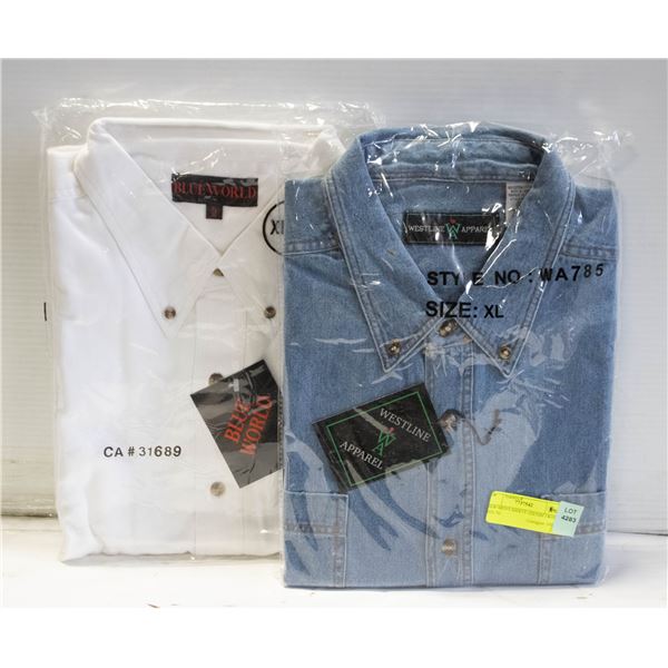 NEW MEN'S SHIRTS 1DENIM 1WHITE SIZE XL