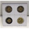 Image 2 : LOT OF 4 COMMEMORATIVE CANADIAN LOONIES & TOONIES