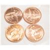 Image 1 : 4 1OZ PURE COPPER COINS