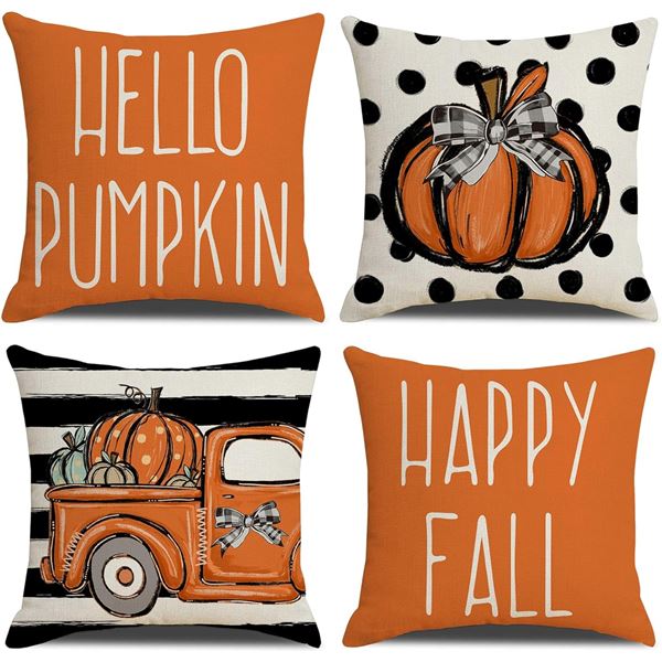 NEW FALL DECOR PILLOW COVERS SET OF 4