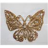 Image 1 : GOLD TONE BUTTERFLY FILIGREE BROOCH