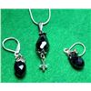 Image 1 : 17)  IRRIDESCANT BLACK SWAROVSKI CRYSTAL DROP EARR