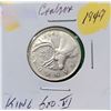Image 1 : 24)  CANADIAN 1949, KING GEORGE VI 25 CENT COIN.