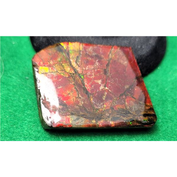 23)  HUGE 64 CT NATURAL RED FIRE AMMOLITE GEMSTONE