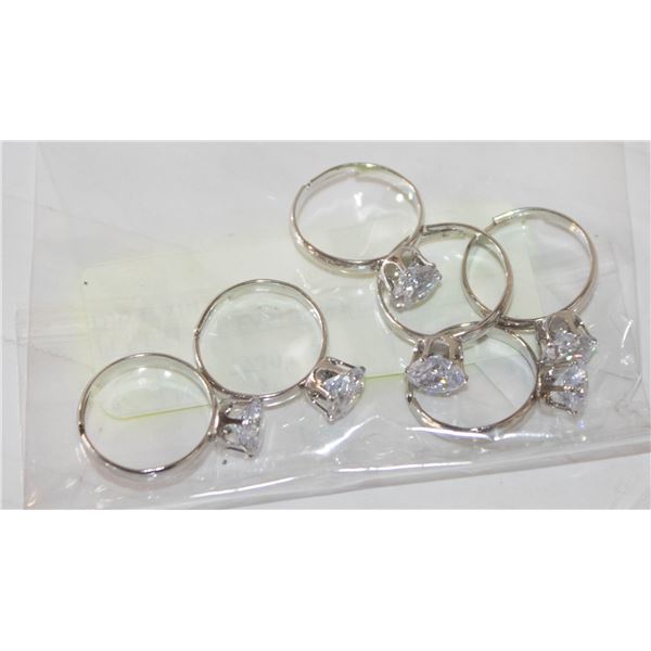 6 PCS ESTATE FASHION RINGS ADJUSTABLE