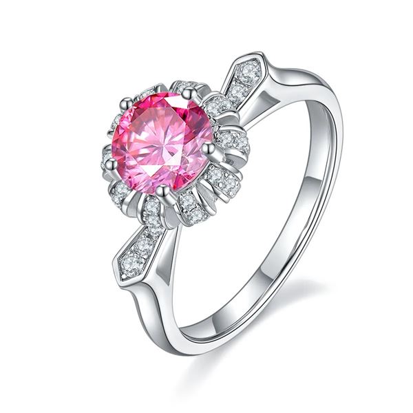 1 CT GRA CERTIFIED PINK MOISSANITE 925 ST. SILVER