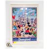 VINTAGE FRAMED POSTER DISNEYLAND MICKEY